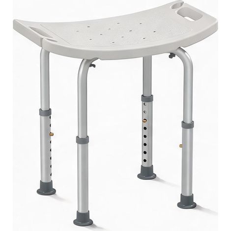 Tabouret de douche réglable 8 positions aluminium 135 kg blanco (1/5)
