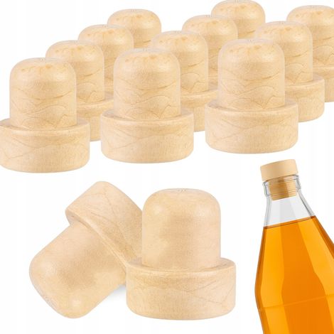 50 tapones de corcho sintéticos de 21 mm para botellas de vino y licores, a prueba de fugas.