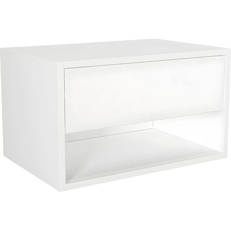 Comodino sospeso 1 cassetto e 1 nicchia Bianco - RITAMI (1/5)