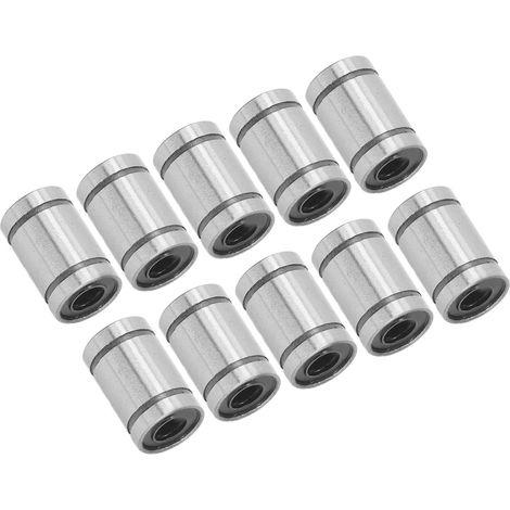 Lot de 10 roulements à billes linéaires en acier allié, diamètre intérieur 6 mm, diamètre extérieur 12 mm, longueur 19 mm (LM6UU) pour machines et équipements. (1/5)