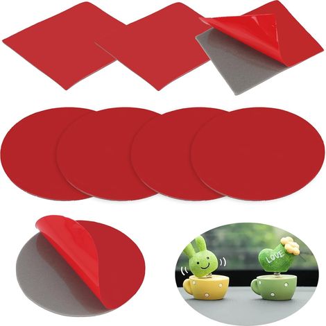 8PCS Tampons adhésifs Double face, Double Face Extra Fort, Rubans Adhésifs Ronds et Carrés Résistants à la Chaleur, Scotch pour Support Voiture, Caméra Tableau de Bord, Mur, Miroir, Maison (1/5)