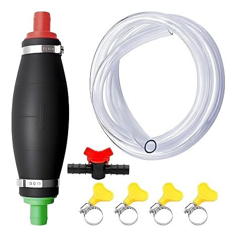Manual Transfer Pump, with Fuel Resistant PVC Hose 2 m incl. Plug, Regulator, Transfer Pump with Vacuum Function, Manual Petrol Pump for Petrol, Diesel, Oil and Water (1/5)