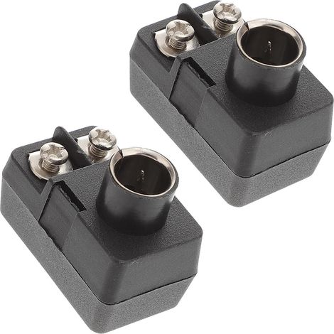 Adaptateur TV 75 Ohms à Enclenchement Rapide Noir 2 Pièces eur Coaxial F Mâle, Interface Dc, Conversion de Signal, Résistance aux Intempéries (1/5)
