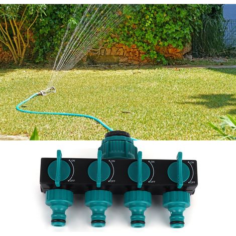 Répartiteur de tuyau d'arrosage à 4 voies, distributeur de raccords pour robinet d'eau, outil d'irrigation agricole et de jardin (1/5)