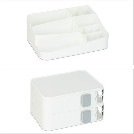 Organizer per trucco impilabile bagno 21 scomparti design elegante in plastica trasparente 130014655