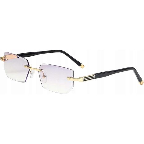 Lunettes rectangulaires bleu O sans monture dl (1/5)