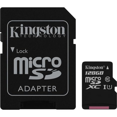Scheda di memoria 128 GB KINGSTON Velocità UHS-I di Classe 10 con Adattore SD