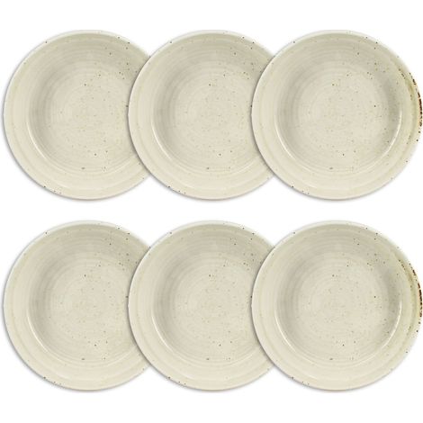 Lot de 6 assiettes creuses 34cl en porcelaine, ORA