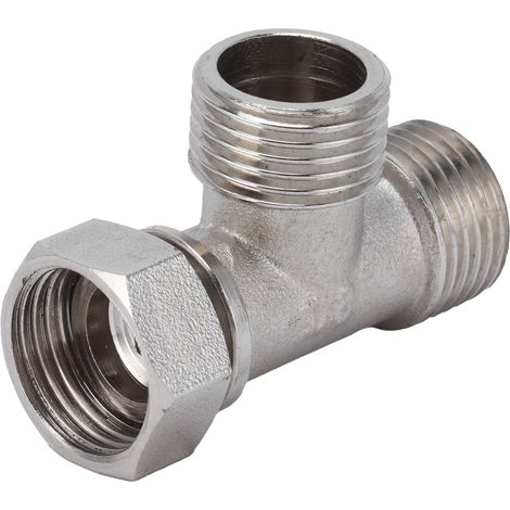 Raccord en T fileté G1/2 mâle/femelle, adaptateur de joint en T pour tuyau d'eau en acier inoxydable (1/5)