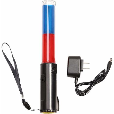 Baguette de signalisation de 26 cm - Bâton de signalisation de sécurité à LED Bâton lumineux de concert, avec mode clignotant, lanière de dragonne, finition orange, étanche rechargeable(rouge),- 13Tre (1/4)
