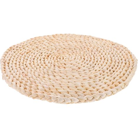 Set de Table Isolant Thermique Résistant la Chaleur Rond Rustique en Feuilles de Maïs Séchées Décoratif et Antidérapant pour Usage Quotidien (1/5)