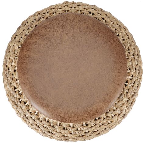 Cuscino in rattan intrecciato per seduta, cuscino per finestra/balcone o tatami, cuscino rialzato (extra large) – diametro 40 cm / altezza 17 cm, fornito con sacchetto ermetico e essiccante