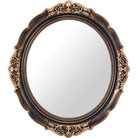 Ovaler Wandspiegel – Dekorativer Hängespiegel in Antikbronze – Für Schlafzimmer, Wohnzimmer, Schminktisch – 1 Stück (1/5)