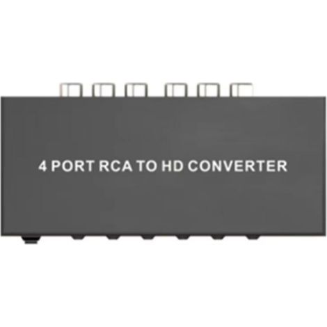 Convertisseur RCA Vers HDMI 1080P Compatible 4 en 1 Sortie Composite AV Vers Convertisseur de Scaler Compatible HDMI Prise UE (1/4)