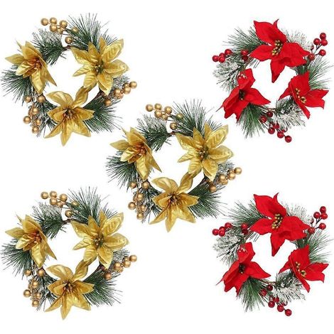Guirlande de bougies à faire soi-même avec aiguilles de pin en PVC pour décoration de table, mariages et fêtes (lot de 5) (1/4)