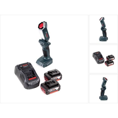 Bosch Professional GLI 18V-300 Akku Lampe + 2x GBA 18 V 4,0 Ah Akku + GAL 1880 Ladegerät