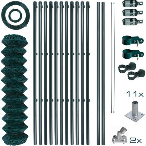 Maschendrahtzaun Komplettset 1,25 x 25 m Zaunset Gartenzaun Aufschraubhülse Zaun