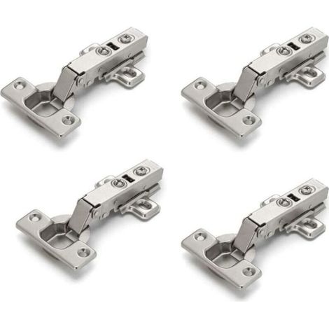 Set di 4 cerniere per mobili – Acciaio laminato a freddo – Chiusura ammortizzata – Facile installazione – Per ante di armadi e finestre (1/5)