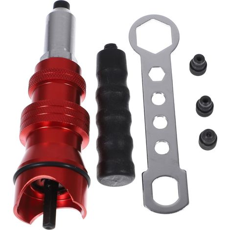 Adaptateur à Rivet en Alliage D'aluminium pour Riveteuse sans Fil, Haute Dureté et Durabilité, Outil de Connexion pour Perceuse Électrique Rouge (1/5)