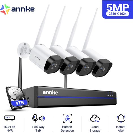 ANNKE Telecamere di sicurezza di rete impermeabili per esterni da 4 MP, batteria da 9000 mA per telecamera Wi-Fi con visione notturna, 1 TB (1/5)