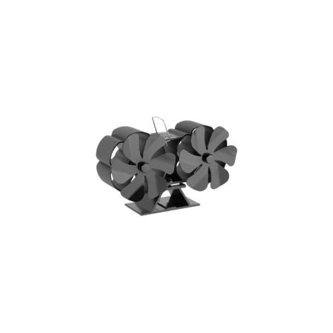 Ventilateur de cheminée à 12 pales et double moteur, silencieux et à cycle de chauffage continu, pour poêle à bois et cheminée. Circulation d'air chaud efficace et économie de combustible (1/4)