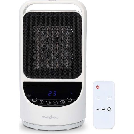 Radiateur soufflant céramique PTC connecté Wi-Fi 1500 W 2 niveaux de chauffe Affichage température 10–49 °C Blanc (1/3)