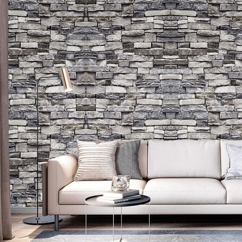 950cm 3D Waterproof PVC Wallpaper Roll Faux Brick Home Decor (1/5)