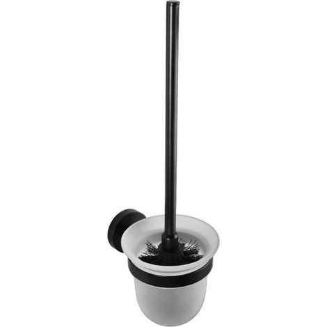 Sapho X-Round - Toilettenbürste mit Halter, Wandmontage, Glas matt/schwarz XR303B (1/2)