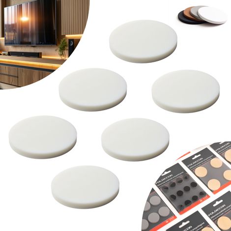 Selbstklebende Silikon-Antirutschpads, weiß, Durchmesser 28 (6er-Packung) (1/5)