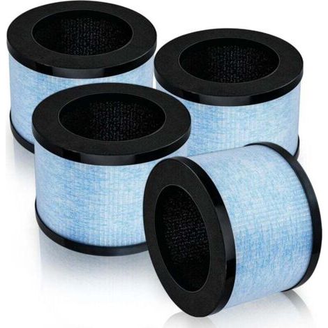 Filtres de rechange H13 True HEPA (lot de 4) compatibles avec les purificateurs d'air AROEVE MK01, MK06, Kloudi DH-JH01, Intelabe EPI080, EP1080, EPI081 et EP1081.