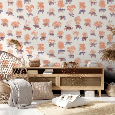 Papier peint tigre en toile de jouy papier peint (1/5)