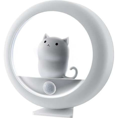 Veilleuse magnétique rechargeable à détecteur de mouvement - Lampe chat à luminosité réglable, à fixer partout : mur, chambre, placard, escalier, armoire (1/5)