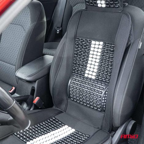 Tapis de siège de fauteuil à perles avec support dorsal et appui-tête (1/5)