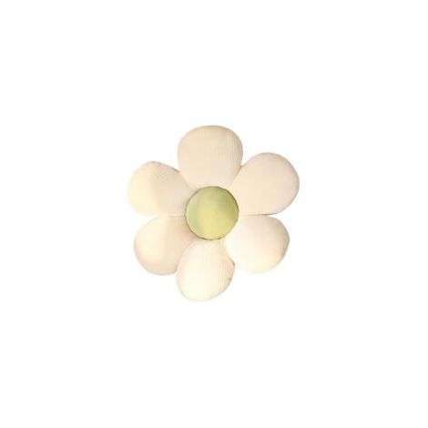 Coussin de sol en peluche tatami en forme de fleur - Décoration esthétique - Pour chambre à coucher, canapé, chaise - Blanc et vert - 40 x 40 cm (1/5)