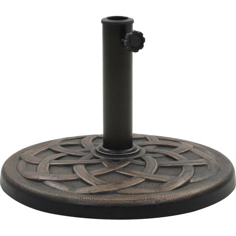 Pied base socle rond de parasol résine diamètre 38 et 48 mm 11 kg bronze