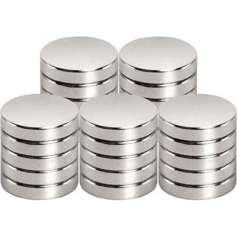 Aimant de néodyme 15 mm de diamètre x 3 mm pour Tableau magnétique, réfrigérateur, Tableau Blanc, Bureau, Tableau Blanc, Aimant Puissant (25 pièce)