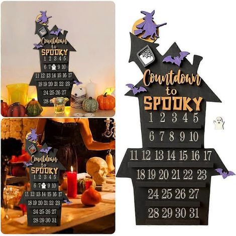 Décorations en forme de château de sorcière avec fantôme animé à faire soi-même - Décorations d'Halloween pour la maison et le bureau (31 jours)
