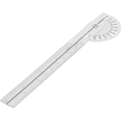Goniomètre articulaire 180°, règle transparente de mesure d'amplitude articulaire, rapporteur médical pour doigt, outil de kinésithérapie et rééducation, graduations claires, précision en thérapie phy (1/5)