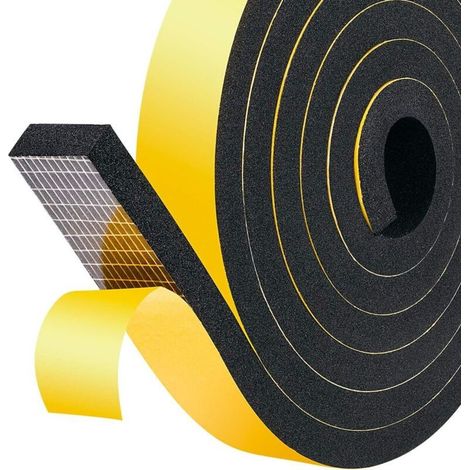 Joint d’étanchéité en mousse caoutchoutée auto-adhésif – 20 mm × 8 mm × 2 m – Isolation thermique et phonique pour portes et fenêtres – 1 rouleau (1/5)