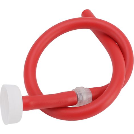 Tube de lavement en silicone avec embout pour lavement anal, tuyau de lavement de 50 cm, rouge, avec raccord pour flacon. (1/5)