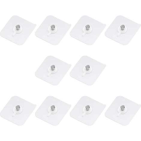 10 Stück Bilderhaken Selbstklebend,Transparent Klebenagel Bilder Aufhängen,Bilder Klebehaken Bildaufhängung Ohne Bohren Wand für Bilderrahmen Dekorative Gemälde-Maximale Belastung 2 kg (1/5)