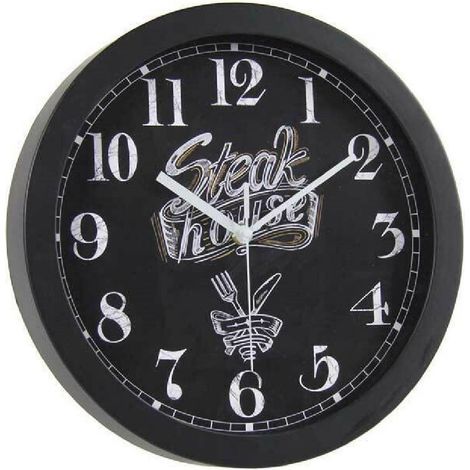 Horloge Murale 30x4x30cm Bar Café Restaurant Décorations Noires Modernes Ass 774621 (1/3)