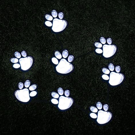 Ghirlanda luminosa a energia solare a forma di zampa, lunga 5,1 m (16,8 piedi), per cani e gatti (set da 8 pezzi), decorazione per esterni, tiene al caldo il tuo animale domestico e abbellisce il tuo  (1/5)