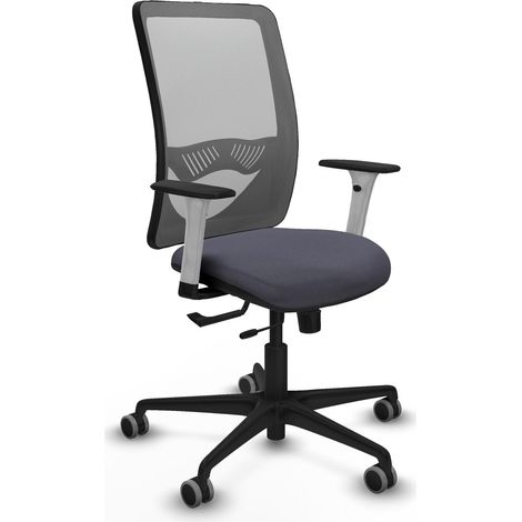 Sedia da ufficio piqueras y crespo Zulema grigio scuro braccioli bianchi (1/2)