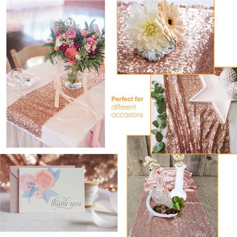 30 x 180 cm Glitzernder Pailletten-Tischläufer für Hochzeiten, Partys und Weihnachten – Tischdekoration (1/4)
