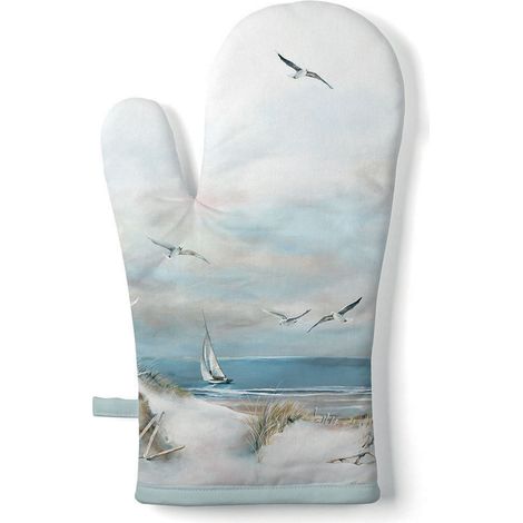 Gant de cuisine bord de mer et mouettes 30 × 18 cm (1/2)