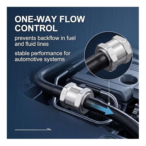 Clapet Anti Retour 12mm, Valve Anti-Retour Carburant en Aluminium Colliers de Serrage pour Gasoil Essence Diesel, Clapet Anti-Retour Unidirectionnel pour Voiture, Bateau, Marine (1/4)