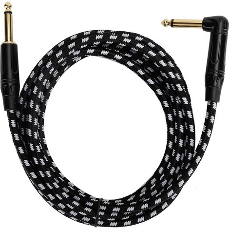Câble d'amplificateur de guitare électrique JORINDO, câble audio pour guitare 6,35 mm, connecteur plaqué or et gaine noire JD6220 (1/5)