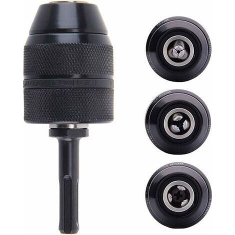 Adaptateur Sds Plus Mandrin autoserrant fermeture rapide 2-13 mm Mandrin Professionnel Robuste 1/2-20UNF Perceuse Sans Cl de Mandrin Fermeture Rapide Avec Adaptateur SDS-Chrom (1/5)