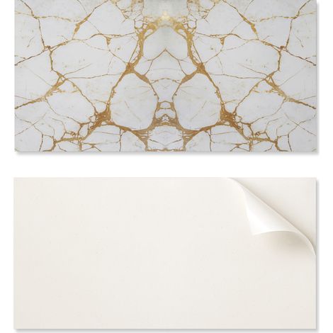 Panel decorativo de vinilo para pared con estampado de 100x50 cm, elegante m谩rmol con vetas.